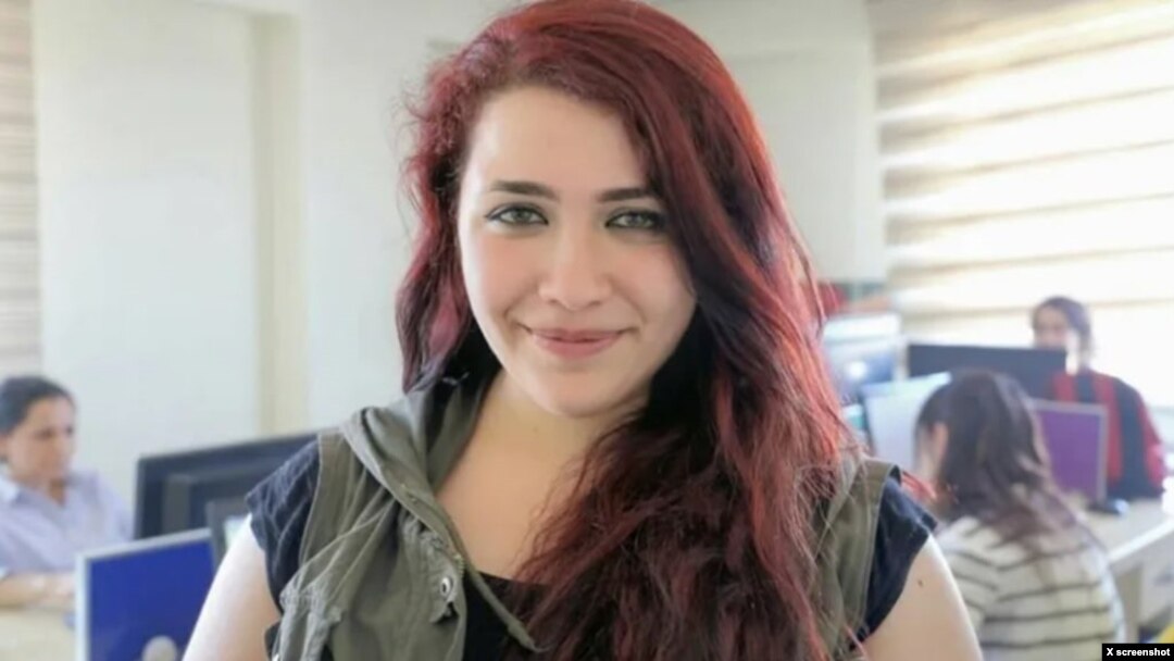 FILE - JinNews reporter Beritan Canozer, shown in an unknown location in an undated photo, is one of four Kurdish journalists accused of having ties to the Kurdistan Workers' Party.