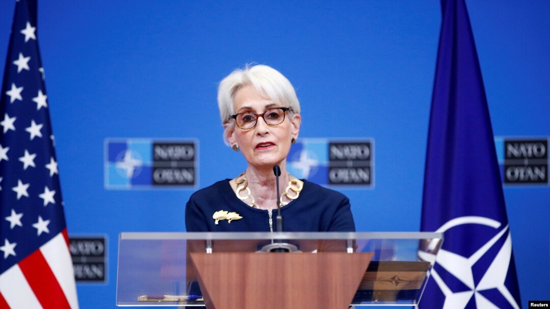 웬디 셔먼 미 국무부 부장관이 지난 1월 벨기에 브뤼셀 북대서양조약기구(NATO·나토) 본부에서 연설하고 있다. 