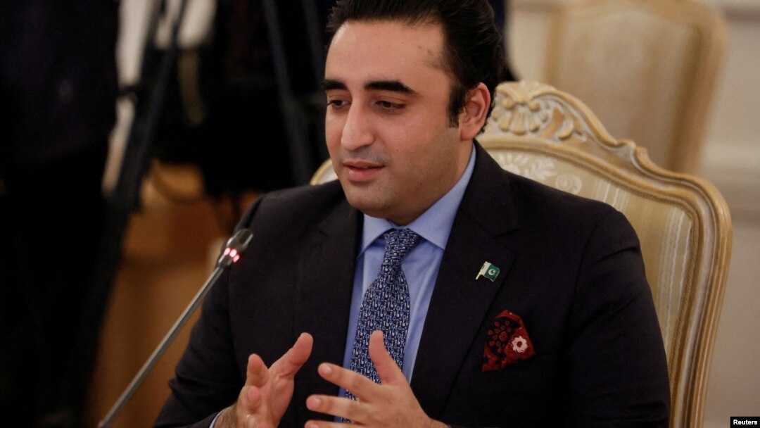 FILE - Pakistan's Foreign Minister Bilawal Bhutto Zardari speaks during a meeting with Russia's Foreign Minister Sergei Lavrov in Moscow, Russia, January 30, 2023. (Sergei Ilnitsky/Pool via Reuters) 