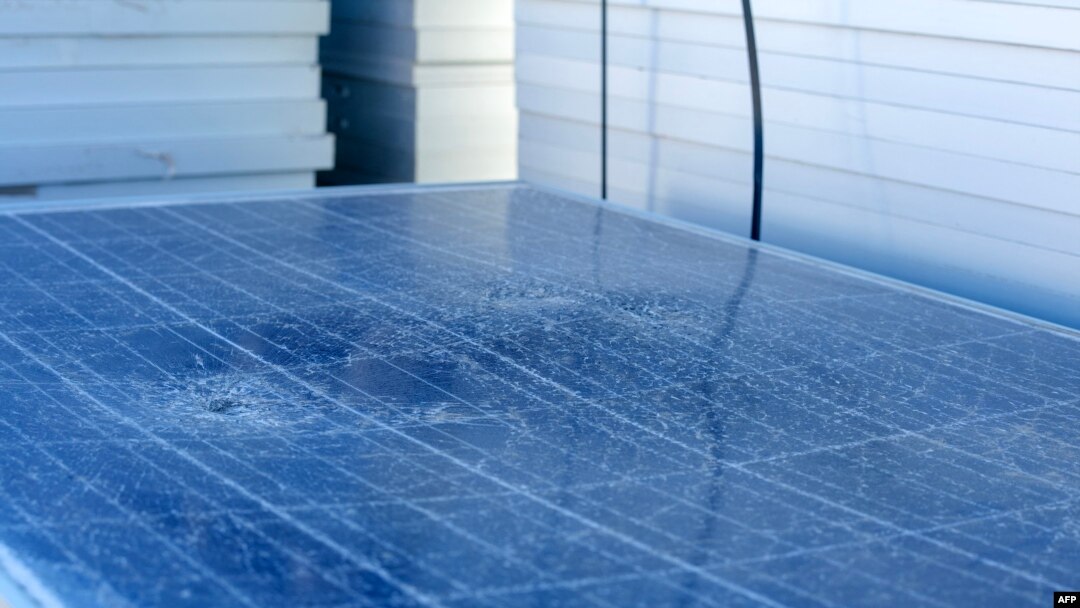 Damaged solar panels to be recycled are pictured at the We Recycle Solar plant in Yuma, Arizona, Dec. 6, 2023.