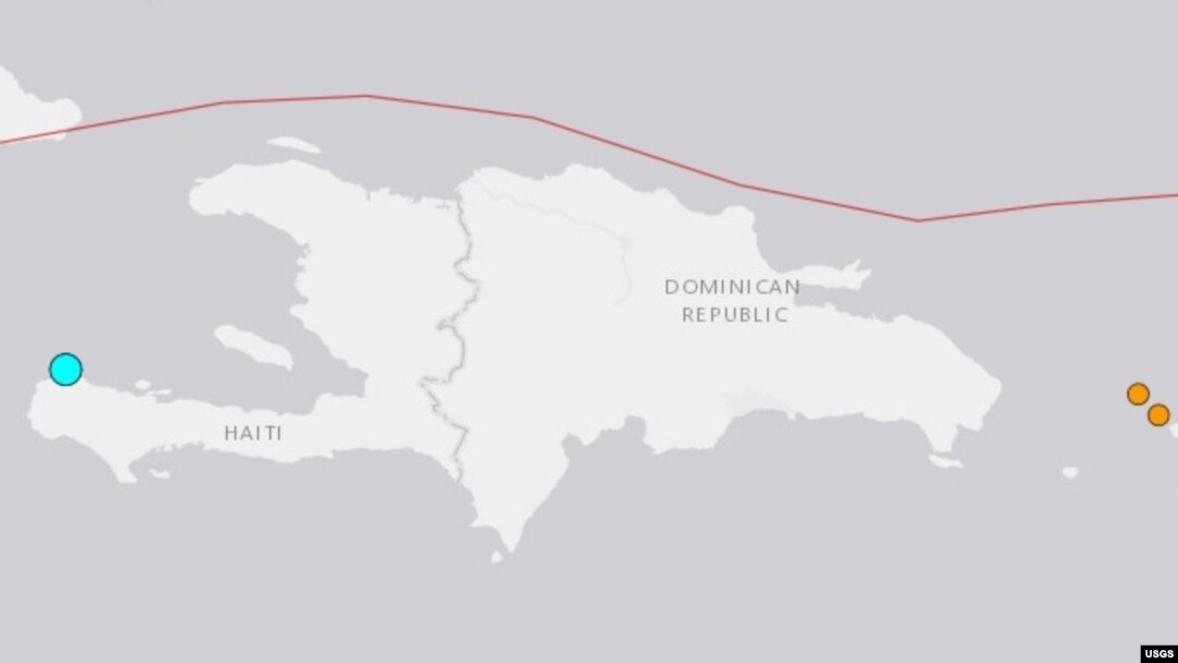 Kat Ajans Jeyolojik Etazini pibliye de episant tranblemannte ki frape Jeremie, Ayiti, 6 Jyen 2023. 