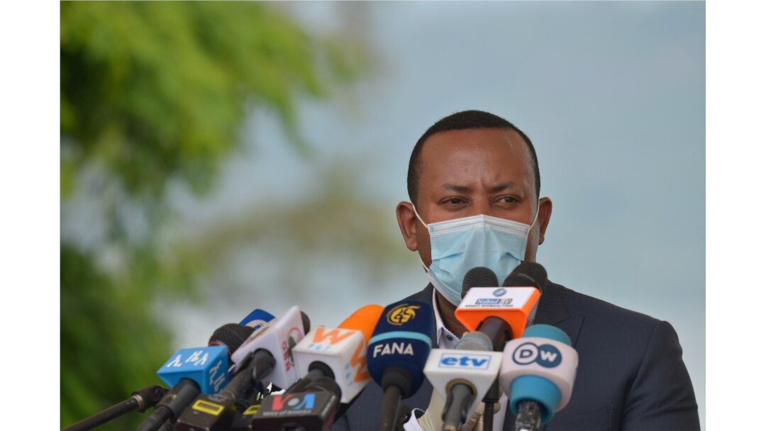 Ethiopia's Prime Minister Abiy Ahmed speaks in Hawassa, Ethiopia, June 5, 2020.