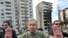 UN Secretary-General Antonio Guterres gestures as he visits Borodianka, outside Kyiv, on April 28, 2022. 