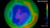 2013年南极洲臭氧层蓝色扩张代表浓度续增。（NASA's Goddard Space Flight Center)