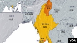 缅甸克钦邦位置图