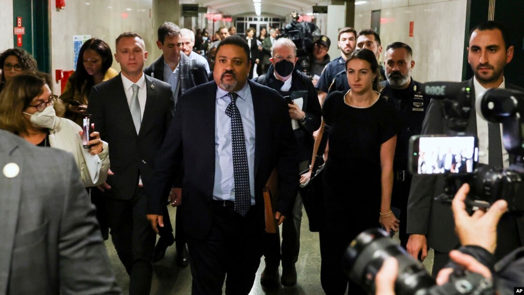 Manhattan District Attorney Alvin Bragg exits the courtroom after the jury found the Trump Organization guilty on all counts in a criminal tax fraud case, Dec. 6, 2022, in New York.