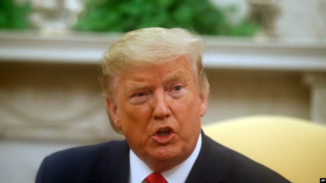 President Donald Trump speaks during a meeting with Greek Prime Minister Kyriakos Mitsotakis in the Oval Office of the White House, Jan. 7, 2020, in Washington. 