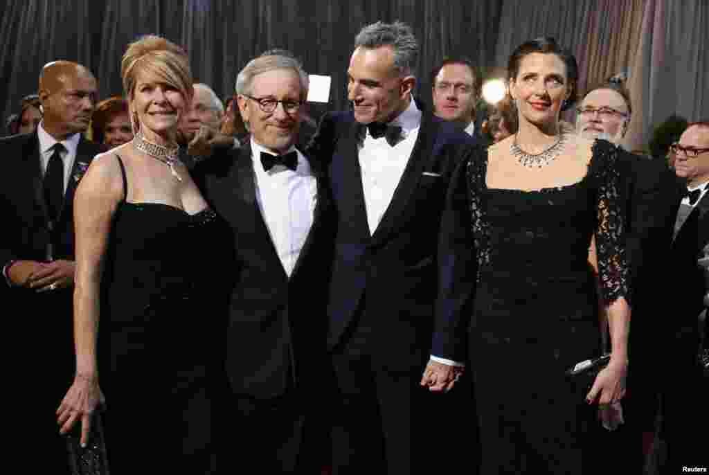 Kate Capshaw, Steven Spielberg and Daniel Day-Lewis