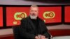 Novaya Gazeta editor Dmitry Muratov at the Ekho Moskvy (Echo of Moscow) radio station live broadcast in Moscow, Russia, Oct. 8, 2021. The 2021 Nobel Peace Prize has been awarded to journalists Maria Ressa of the Philippines and Muratov of Russia. Muratov 