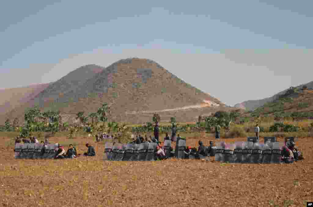 Myanmar Mine Protest