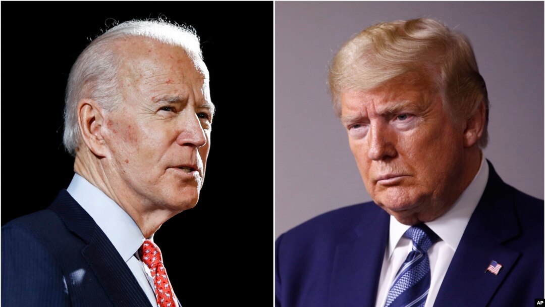 File photos, former Vice President Joe Biden and President Donald Trump. The November contest between Biden and Trump is the first presidential race of the #MeToo era.
