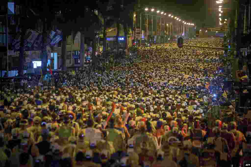 Runners get ready to start the 89kms Comrades Marathon between Durban and Pietermaritzburg in Durban, South Africa.