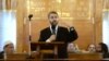 FILE - Grand Rabbi of France Haim Korsia speaks during an ecumenical ceremony at the synagogue of Sarcelles, north of Paris, July 21, 2014.