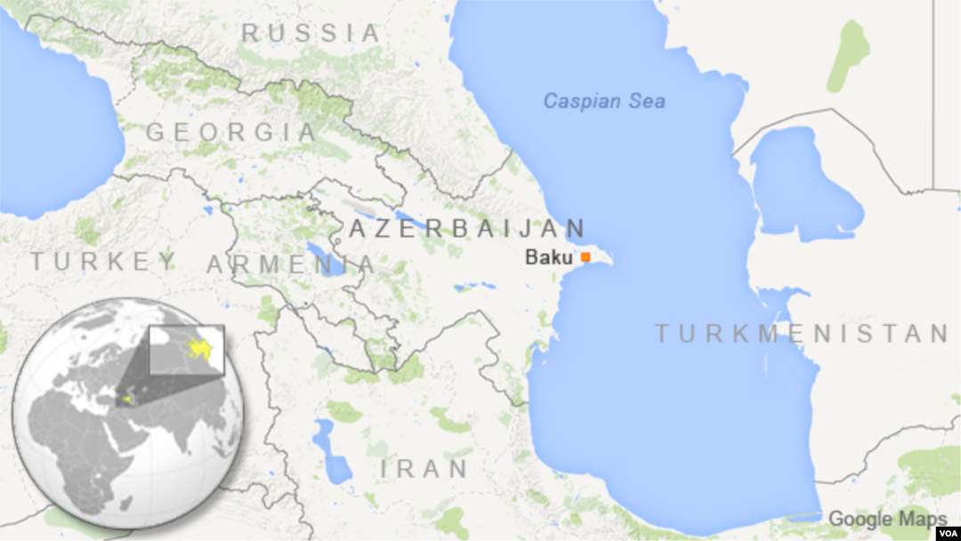 FILE - Map of Baku, Azerbaijan