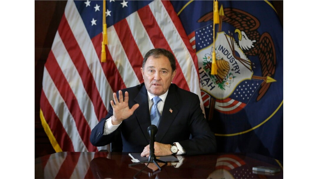 FILE - Utah Gov. Gary Herbert speaks at the Utah State Capitol in Salt Lake City, February 5, 2015. Herbert has ordered an investigation into an $800,000 no-bid contract with a company that had been promoting drugs to treat COVID-19 patients.