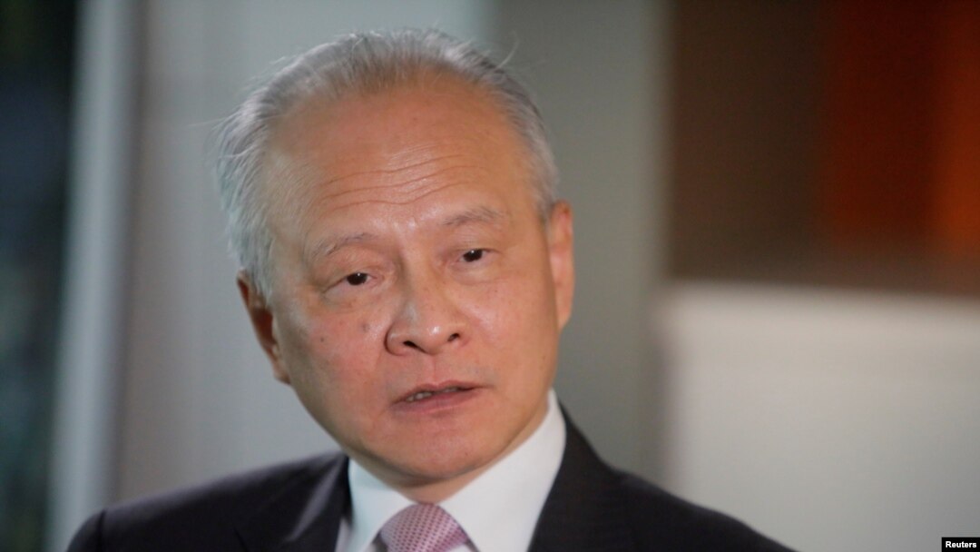Cui Tiankai, China's ambassador to the United States, responds to reporters' questions during an interview with Reuters in Washington, Nov. 6, 2018. 