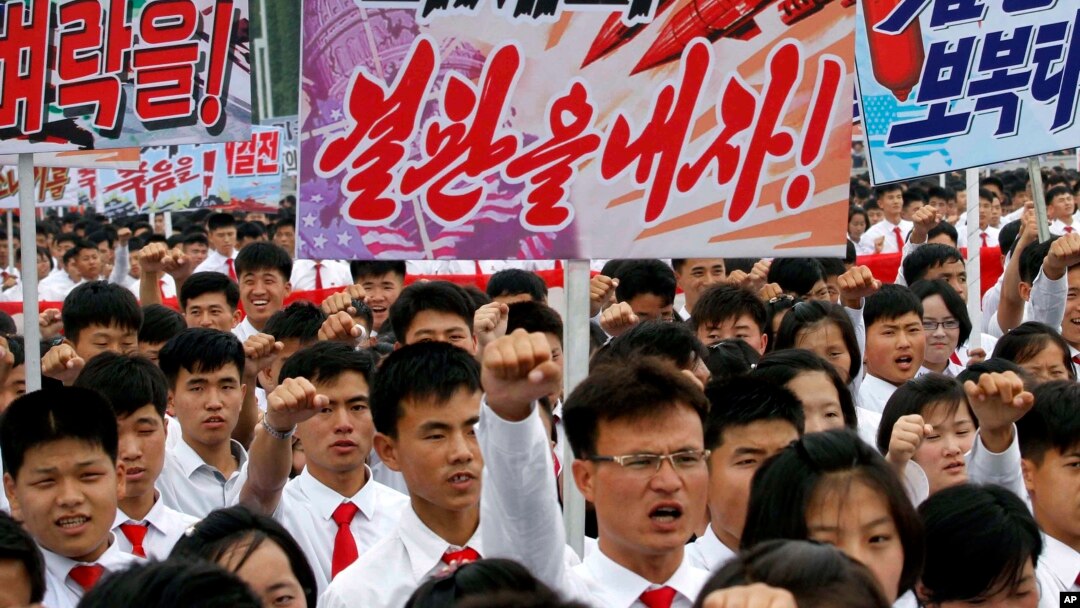 지난달 25일 평양 김일성광장에서 6.25 발발 67주년을 맞아 반미 궐기대회가 열렸다.