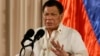 Philippine President Rodrigo Duterte at the Malacanang Presidential Palace in Manila, Philippines, Aug, 16, 2017.