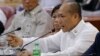FILE - Rep. Gary Alejano gestures as he tries to defend the impeachment complaint he filed against Philippine President Rodrigo Duterte during a Justice Committee hearing at the House of Representatives in metropolitan Manila, Philippines, May 15, 2017.