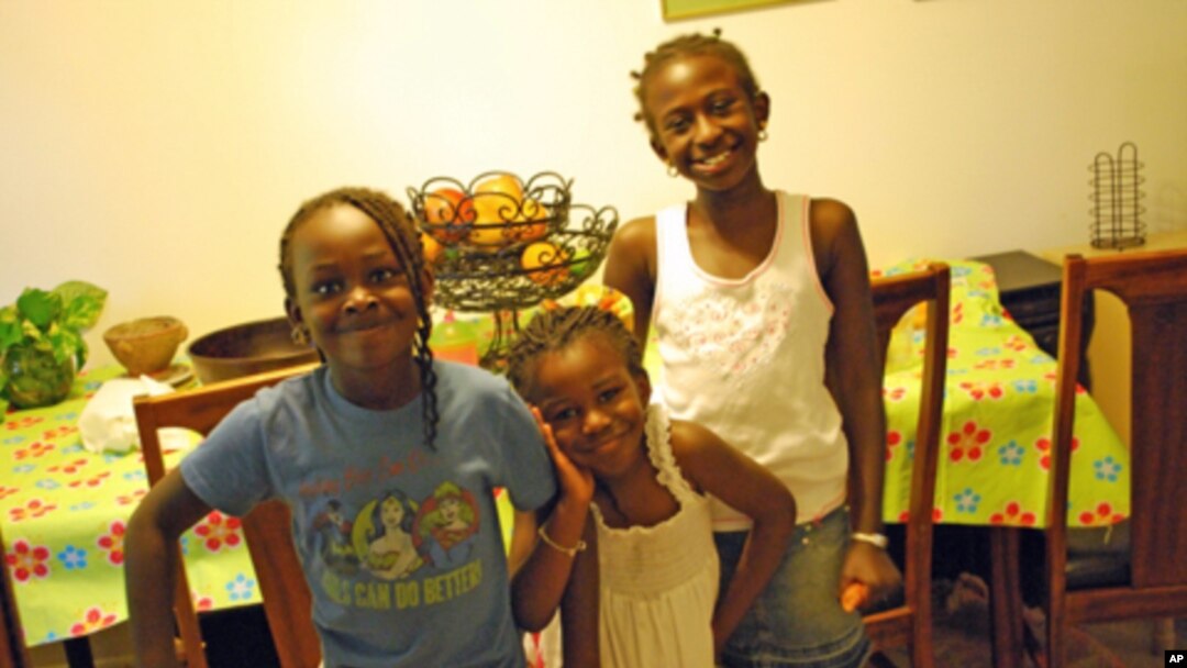 The mother of sisters Sainey, Innakumba and Victoria (from left) sought asylum in the United States to keep her daughters from being subjected to female mutilation.