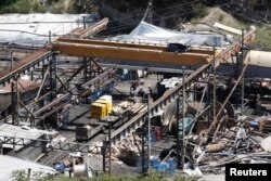 General view of a coal mine site where a fire broke out on Tuesday in Soma,in the western province of Manisa, Turkey, May 18, 2014.