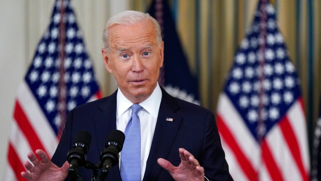 President Joe Biden speaks in the State Dining Room of the White House, Sept. 24, 2021, in Washington.