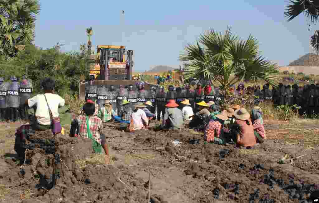 Myanmar Mine Protest