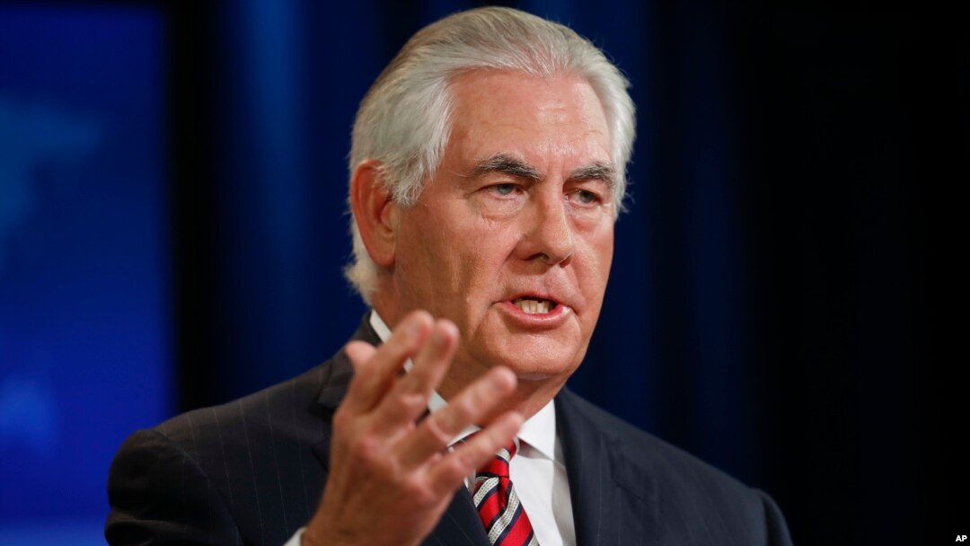 Secretary of State Rex Tillerson speaks at the State Department in Washington on U.S. policy in Afghanistan, Aug. 22, 2017.
