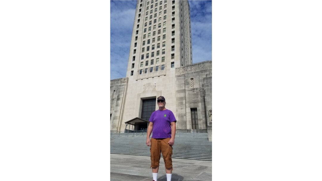 Tom Deel came to the Lousiana State Capitol Building in Baton Rouge on January 20, 2021 to protest what he feels is the widespread disregard of the laws and values outlined in the U.S. Constitution.