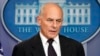 FILE - White House Chief of Staff John Kelly speaks to the media during the daily briefing in the Brady Press Briefing Room of the White House, Oct. 19, 2017. Kelly reportedly told White House staffers March 16, 2018, that they should not expect immediate dismissals.