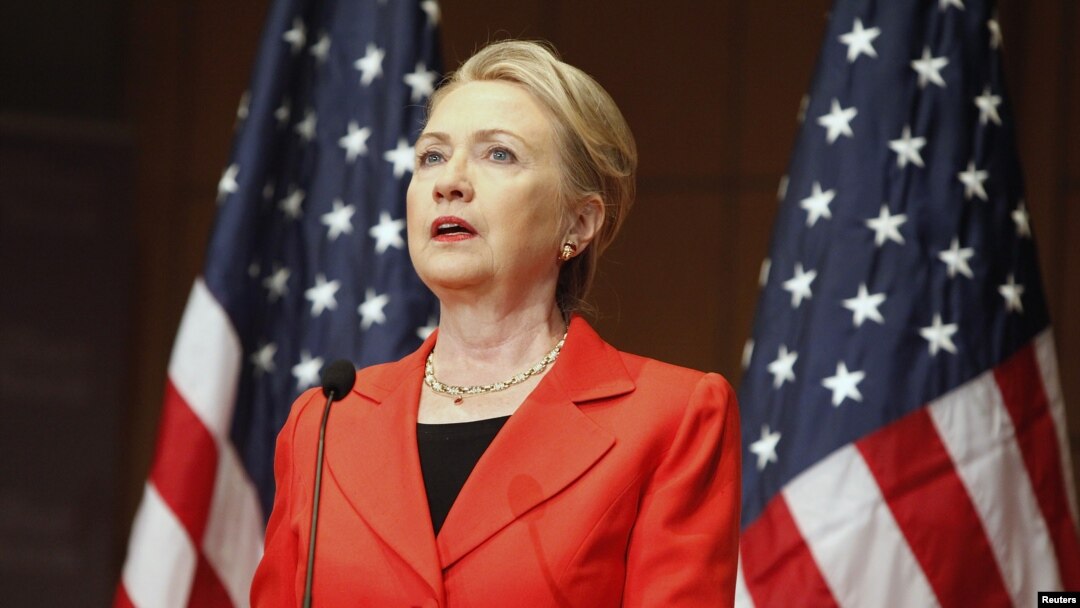 U.S. Secretary of State Hillary Clinton delivers the keynote address in Washington, July 24, 2012. 
