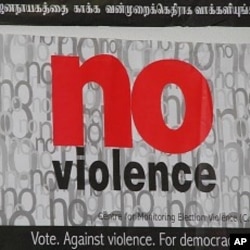 Poster in Colombo appealing for a peaceful election day