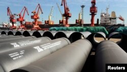 2018年5月31日中国江苏省连云港海运出口的景象
