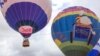 Balloons lifting off.