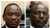 FILE - Combination picture shows Kenya's Uhuru Kenyatta, who was finance minister, and William Ruto, former Higher Education Minister at the International Criminal Court (ICC) in The Hague, April 2011.