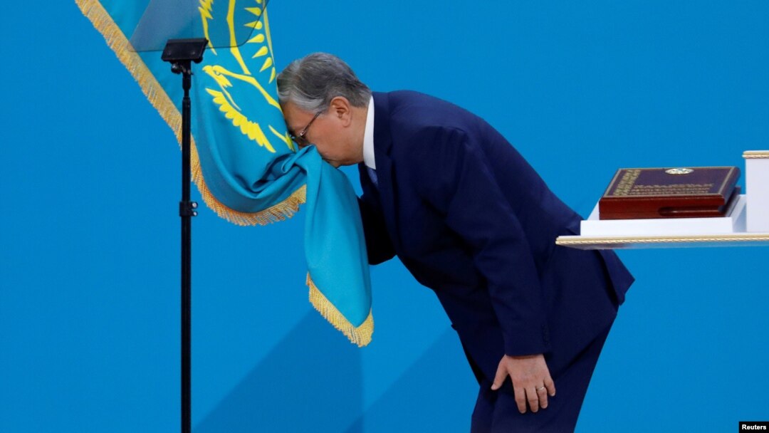Qosim-Jo'mart Tokayev Qozog'iston prezidenti sifatida poytaxt Nursultonda 2019-yilning 12-iyunida qasamyod qilgan 