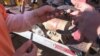 Inmates at a working prison farm located in Goochland County in rural Virginia. learn how to shoe a horse. (VOA video)