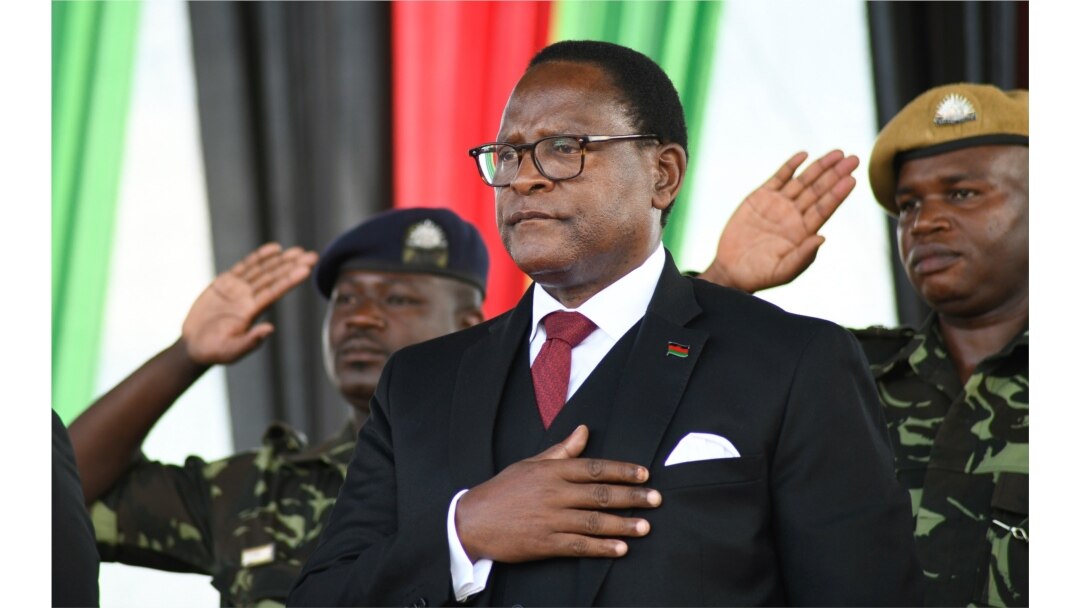 Malawi's newly elected President Lazarus Chakwera takes the oath of office in Lilongwe, Malawi, June 28, 2020.