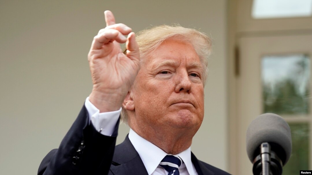 U.S. President Donald Trump in the Rose Garden of the White House in Washington, U.S., Oct. 16, 2017.