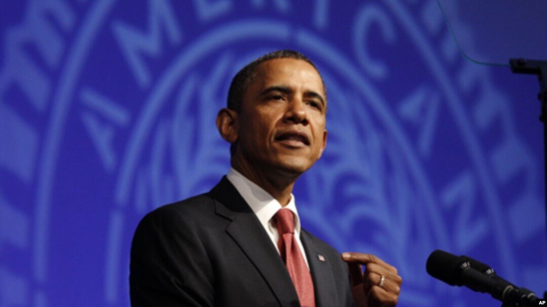 U.S. President Barack Obama addresses the 93rd annual American Legion National Convention in Minneapolis, August 30, 2011