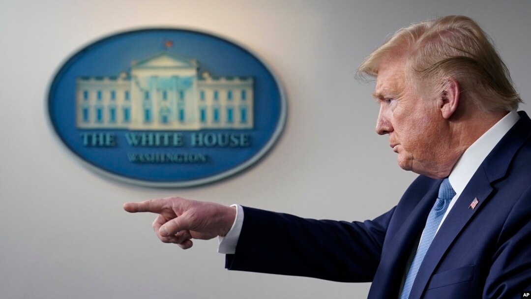 President Donald Trump speaks during a press briefing with the coronavirus task force, in the Brady press briefing room at the White House, March 16, 2020, in Washington. 