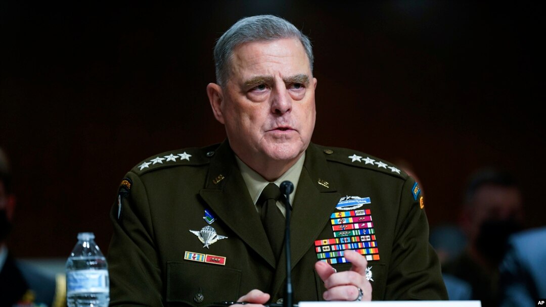 Chairman of the Joint Chiefs of Staff Gen. Mark Milley speaks during a Senate Armed Services Committee hearing, on Capitol Hill in Washington, Sept. 28, 2021.
