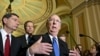 Senate Minority Leader Mitch McConnell speaks with reporters on Capitol in Washington, Nov. 27, 2012.
