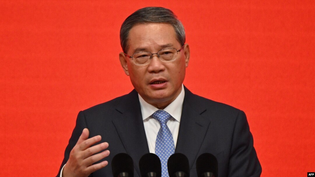 China's Premier Li Qiang delivers a speech during the China Developm.ent Forum in Beijing, March 24, 2024. After days of delay, Li congratulated new British Prime Minister Keir Starmer on his election.