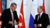 FILE - Russian President Vladimir Putin (R) and Turkish President Recep Tayyip Erdogan attend a news conference following their meeting in St. Petersburg, Russia, Aug. 9, 2016. Both men are scheduled to meet in Moscow Friday.