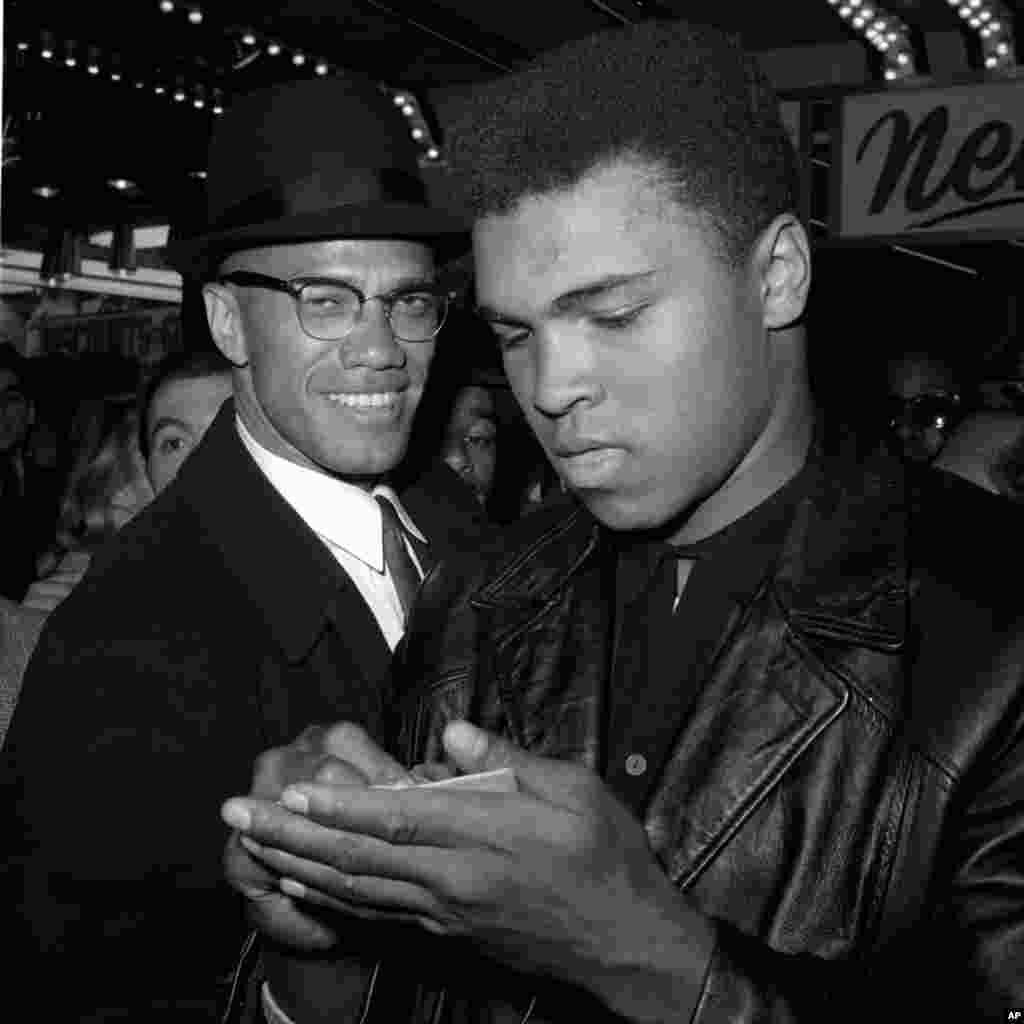 Muhammad Ali inson huquqlari faoli Malkolm X bilan, Nyu-York, 1-mart, 1964-yil.
