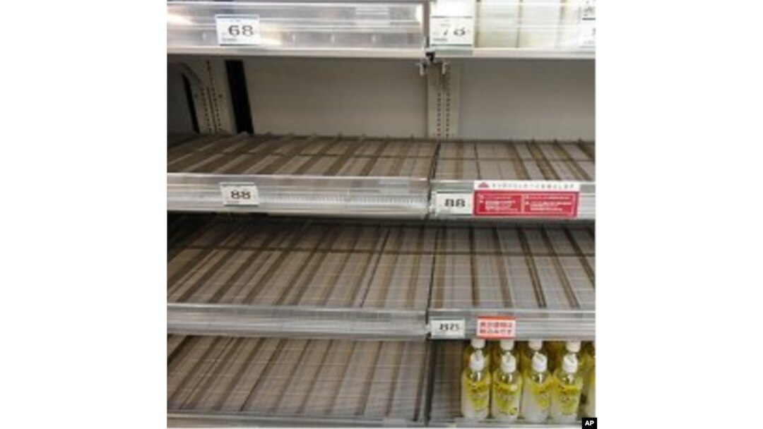 Within hours of the announcement that Tokyo's tap water had higher than acceptable levels of radioactive iodine, bottled water quickly sold out throughout the city, March 23, 2011