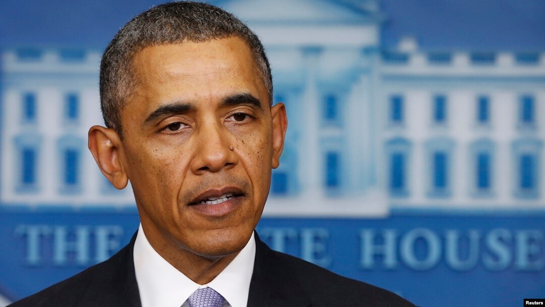 President Obama delivers remarks on the situation in Ukraine from the press briefing room at the White House in Washington February 28, 2014