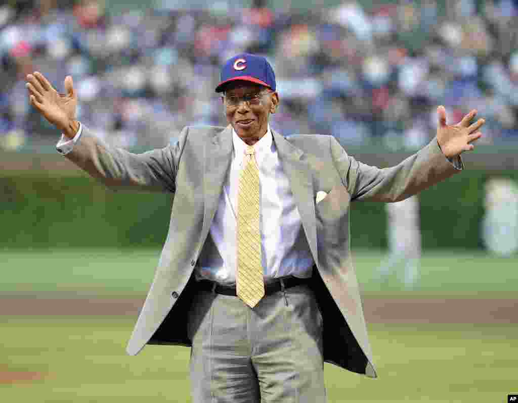 Former Chicago Cubs first baseman Ernie Banks, pictured in 2013. 