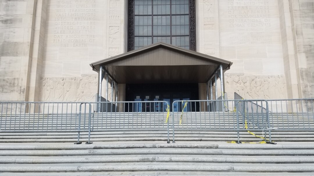 In Baton Rouge, metal barricades were erected in front of the Lousiana State Capitol Building on the day Joseph Biden was inaugurated the 46th President of the United States, Jan. 20, 2021.